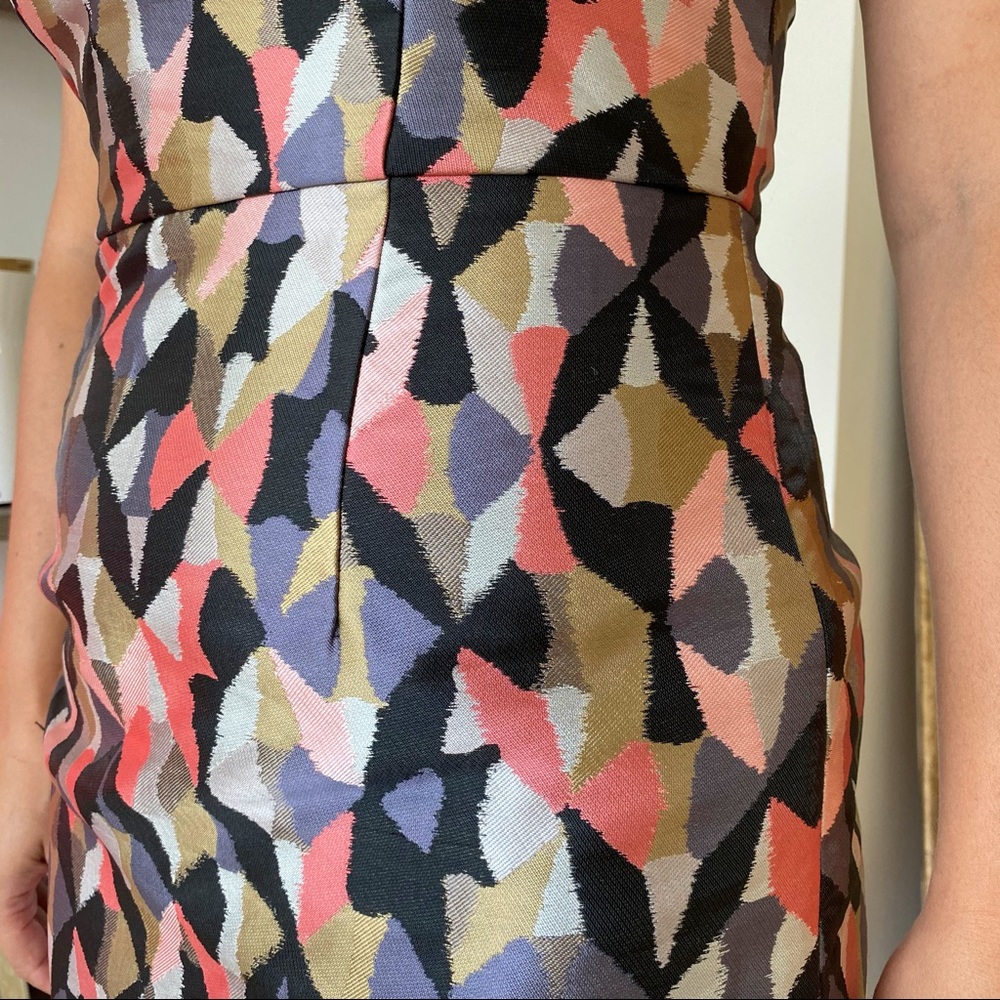 Warehouse 80s Multicoloured Triangles Shift Dress - image 4